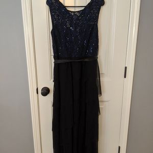 Black and blue gown